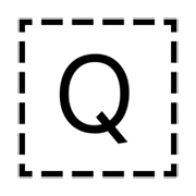 Indicador regional símbolo letra Q emojidex 1.0.34.