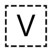 Letra do símbolo indicador regional V emojidex 1.0.34.