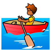 Persona Remando En Un Bote: Tono De Piel Oscuro Medio emojidex 1.0.34.