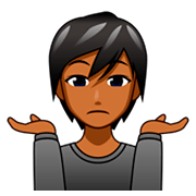 🤷🏾 Emoji Persona Encogida De Hombros: Tono De Piel Oscuro Medio en emojidex 1.0.34.