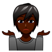 Emoji 🤷🏿 Persona Che Scrolla Le Spalle: Carnagione Scura su emojidex 1.0.34.