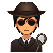 Émoji 🕵🏽 Détective : Peau Légèrement Mate sur emojidex 1.0.34.