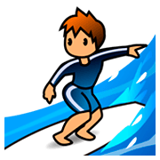 Personne Faisant Du Surf : Peau Légèrement Mate emojidex 1.0.34.