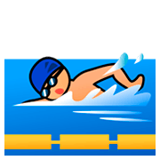 Emoji 🏊🏼 Persona Che Nuota: Carnagione Abbastanza Chiara su emojidex 1.0.34.