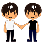 Deux Hommes Se Tenant La Main : Peau Légèrement Mate emojidex 1.0.34.