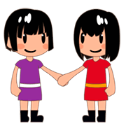 Deux Femmes Se Tenant La Main : Peau Moyennement Claire emojidex 1.0.34.