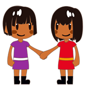 👭🏾 Emoji Duas Mulheres De Mãos Dadas: Pele Morena Escura na emojidex 1.0.34.