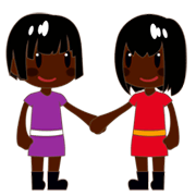 👭🏿 Emoji Duas Mulheres De Mãos Dadas: Pele Escura na emojidex 1.0.34.