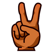 Emoji ✌🏾 Vittoria: Carnagione Abbastanza Scura su emojidex 1.0.34.