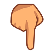 Emoji 👇🏽 Indice Abbassato: Carnagione Olivastra su emojidex 1.0.34.