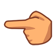 👈🏽 Emoji nach links weisender Zeigefinger: mittlere Hautfarbe emojidex 1.0.34.