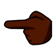 👈🏿 Emoji Dorso Da Mão Com Dedo Indicador Apontando Para A Esquerda: Pele Escura na emojidex 1.0.34.