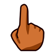 👆🏾 Emoji Dorso Da Mão Com Dedo Indicador Apontando Para Cima: Pele Morena Escura na emojidex 1.0.34.