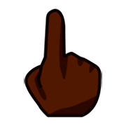 👆🏿 Emoji Dorso Da Mão Com Dedo Indicador Apontando Para Cima: Pele Escura na emojidex 1.0.34.