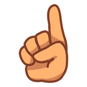 ☝🏽 Emoji nach oben weisender Zeigefinger von vorne: mittlere Hautfarbe emojidex 1.0.34.