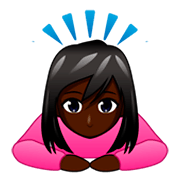 🙇🏿‍♀️ Emoji Mujer Haciendo Una Reverencia: Tono De Piel Oscuro en emojidex 1.0.34.