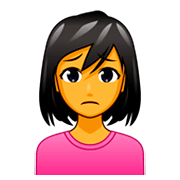 Émoji 🙍‍♀️ Femme Fronçant Les Sourcils sur emojidex 1.0.34.