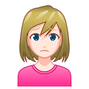 Emoji 🙍🏻‍♀️ Donna Corrucciata: Carnagione Chiara su emojidex 1.0.34.
