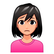 Emoji 🙍🏼‍♀️ Donna Corrucciata: Carnagione Abbastanza Chiara su emojidex 1.0.34.