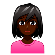Émoji 🙍🏿‍♀️ Femme Fronçant Les Sourcils : Peau Foncée sur emojidex 1.0.34.