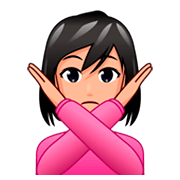 Emoji 🙅🏼‍♀️ Donna Con Gesto Di Rifiuto: Carnagione Abbastanza Chiara su emojidex 1.0.34.