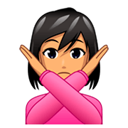 Emoji 🙅🏽‍♀️ Donna Con Gesto Di Rifiuto: Carnagione Olivastra su emojidex 1.0.34.