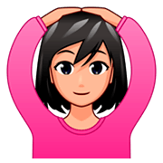 Emoji 🙆🏼‍♀️ Donna Con Gesto OK: Carnagione Abbastanza Chiara su emojidex 1.0.34.