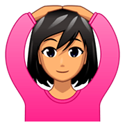 Émoji 🙆🏽‍♀️ Femme Faisant Un Geste D’acceptation : Peau Légèrement Mate sur emojidex 1.0.34.