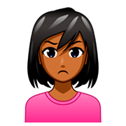 🙎🏾‍♀️ Emoji Mujer Haciendo Pucheros: Tono De Piel Oscuro Medio en emojidex 1.0.34.