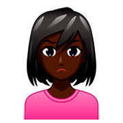 🙎🏿‍♀️ Emoji Mujer Haciendo Pucheros: Tono De Piel Oscuro en emojidex 1.0.34.