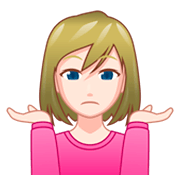 🤷🏻‍♀️ Emoji schulterzuckende Frau: helle Hautfarbe emojidex 1.0.34.