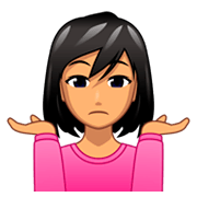 Émoji 🤷🏽‍♀️ Femme Qui Hausse Les épaules : Peau Légèrement Mate sur emojidex 1.0.34.