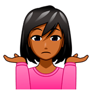 🤷🏾‍♀️ Emoji Mujer Encogida De Hombros: Tono De Piel Oscuro Medio en emojidex 1.0.34.