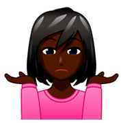 Emoji 🤷🏿‍♀️ Donna Che Scrolla Le Spalle: Carnagione Scura su emojidex 1.0.34.