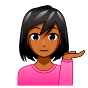 Émoji 💁🏾‍♀️ Femme Paume Vers Le Haut : Peau Mate sur emojidex 1.0.34.