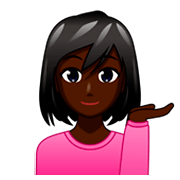 💁🏿‍♀️ Emoji Mulher Com A Palma Virada Para Cima: Pele Escura na emojidex 1.0.34.