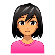 Emoji 👩🏽 Donna: Carnagione Olivastra su emojidex 1.0.34.