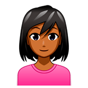 👩🏾 Emoji Mulher: Pele Morena Escura na emojidex 1.0.34.