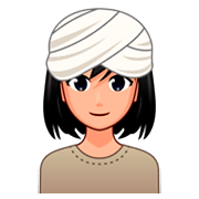 Femme En Turban : Peau Moyennement Claire emojidex 1.0.34.