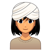 Emoji 👳🏽‍♀️ Donna Con Turbante: Carnagione Olivastra su emojidex 1.0.34.