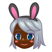 👯🏿 Emoji Personas Con Orejas De Conejo: Tono De Piel Oscuro en emojidex 1.0.34.