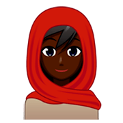 🧕🏿‍♀️ Emoji Mulher de lenço: Pele Escura na emojidex 1.0.34.