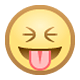 Emoji 😝 Faccina Con Un Gran Sorriso Che Mostra La Lingua su Facebook 1.0.