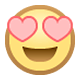 😍 Emoji Cara Sonriendo Con Ojos De Corazón en Facebook 1.0.