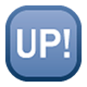 🆙 Emoji Schriftzug „UP!“ im blauen Quadrat Facebook 1.0.