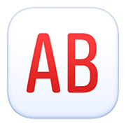 🆎 Emoji Großbuchstaben AB in rotem Quadrat Facebook 13.1.