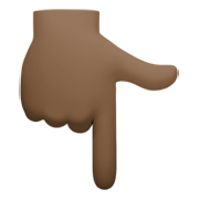 👇🏿 Emoji Dorso Da Mão Com Dedo Indicador Apontando Para Baixo: Pele Escura na Facebook 13.1.