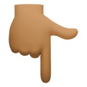 👇🏾 Emoji Dorso Da Mão Com Dedo Indicador Apontando Para Baixo: Pele Morena Escura na Facebook 13.1.