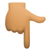 👇🏽 Emoji nach unten weisender Zeigefinger: mittlere Hautfarbe Facebook 13.1.