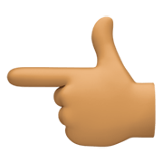 👈🏽 Emoji Dorso Da Mão Com Dedo Indicador Apontando Para A Esquerda: Pele Morena na Facebook 13.1.